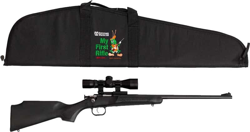 CRICKETT RIFLE G2 22LR BLUED/ – BLACK SYNTH W/SCOPE AND CASE