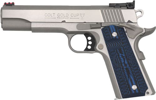 COLT GOLD CUP LITE 9MM 5″ 8RD – STAINLESS BLUE G10 GRIPS