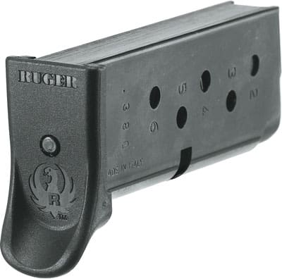RUGER MAGAZINE LCP 380ACP – 6RD W/FINGER EXT. STEEL