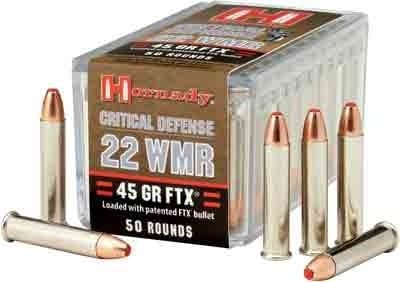 HORNADY CRITICAL DEFENSE 22WMR – 45GR FTX 1000FPS 50RD 40BX/CS