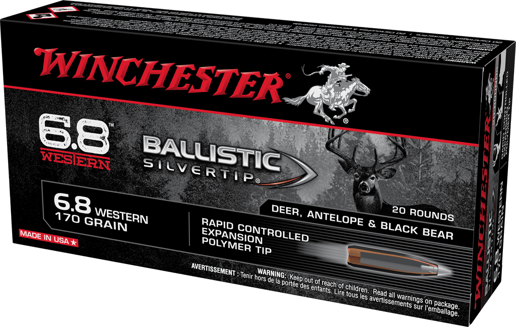 WINCHESTER BALLISTIC SILVERTIP 6.8 WESTRN 170GR 20RD BX 200RD CASE