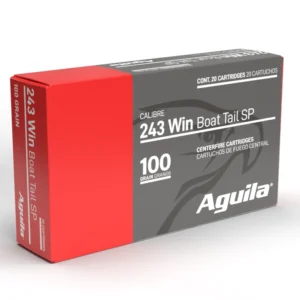 AGUILA 243 WIN 100GR INTERLOCK BTSP 20RD BX 10 BOXES PER CASE