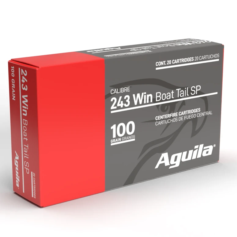 AGUILA 243 WIN 100GR INTERLOCK BTSP 20RD BX 10 BOXES PER CASE