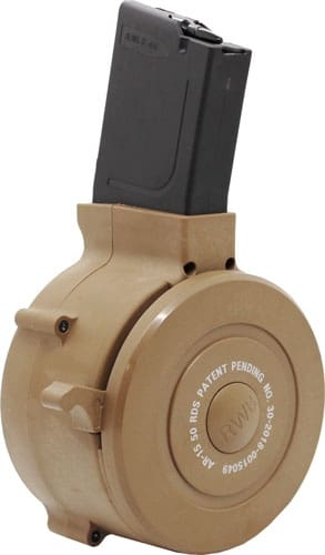 IVER JOHNSON MAGAZINE AR15 – 223 50RD DRUM TAN POLY