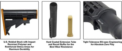 UTG STOCK ASSEMBLY AR-15 BLACK - 6 POSITION MIL-SPEC - Image 5