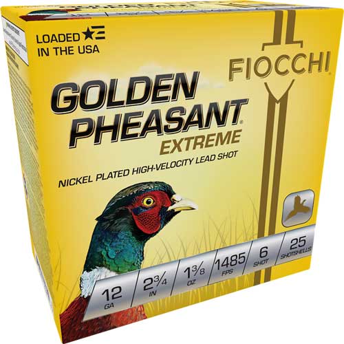 FIOCCHI GOLDEN PHEASANT 12GA – 2.75″ 1-3/8OZ #6 25RD 10BX/CS