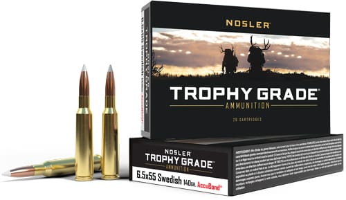 NOSLER TROPHY 6.5X55 MAUSER – 140GR ACCUBOND 20RD 10BX/CS
