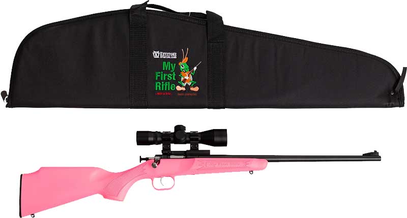 CRICKETT RIFLE G2 22LR BLUED/ – PINK SYNTH W/SCOPE AND CASE
