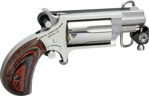NAA MINI-REVOLVER 22LR 1-1/8″ – S/S MATTE WOOD W/BELT BUCKLE