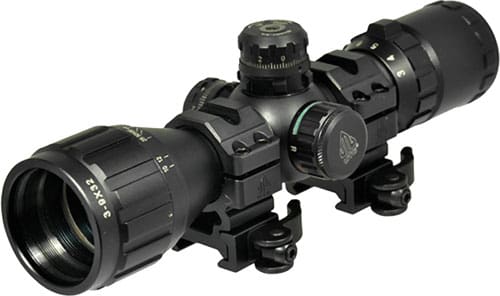 UTG BUGBUSTER 3-9X32 1″ RGB – MIL-DOT W/QD RINGS BLACK