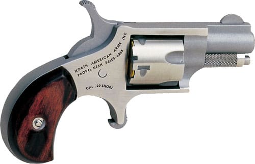 NAA MINI-REVOLVER 22 SHORT – 1-1/8″ STAINLESS WOOD
