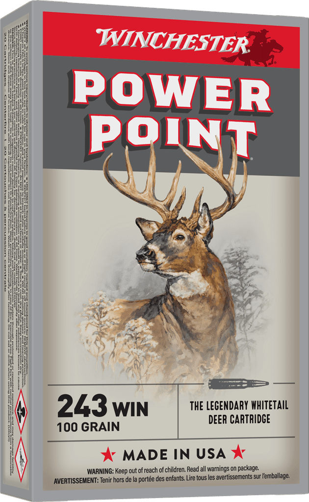 WINCHESTER SUPER X POWER POINT 243WIN 100GR 20RD BX 200RD CASE