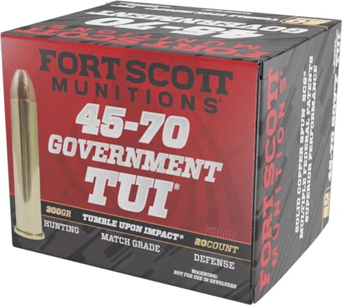 FORT SCOTT 45-70 GOV 300GR TUI – SOLID COPPER 20RD 10BX/CS
