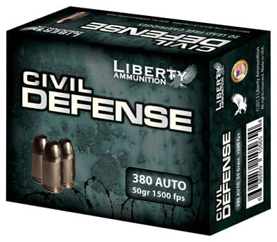 LIBERTY CIVIL DEFENSE 380 ACP – 50GR COPPR HP 20RD 50BX/CS