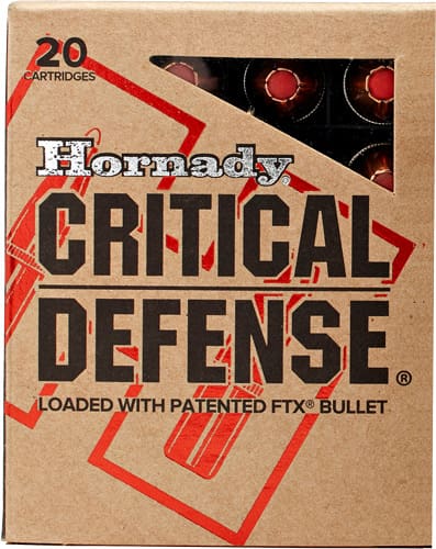 HORNADY CRITICAL DEFENSE 40 SW – 165GR FTX 20RD 10BX/CS