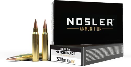 NOSLER MATCH GRADE 223 REM – 70GR RDF HPBT 20RD 20BX/CS