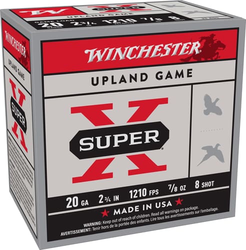WINCHESTER SUPER-X 20GA 2.75″ – 7/8OZ #8 1210FPS 250RD CASE