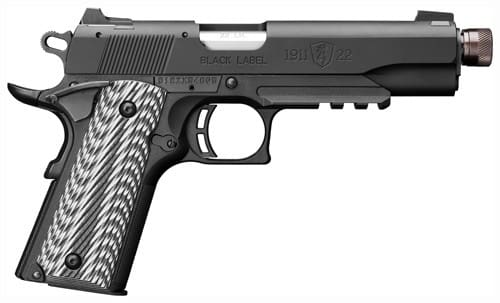 BROWNING 1911-22 SUPPR READY – 22LR 4.87″FS BLACK/G10 GRIPS