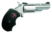 NAA “BLACK WIDOW” MINI-REVOLVR – 22WMR 2″ FS S/S BLACK RUBBER