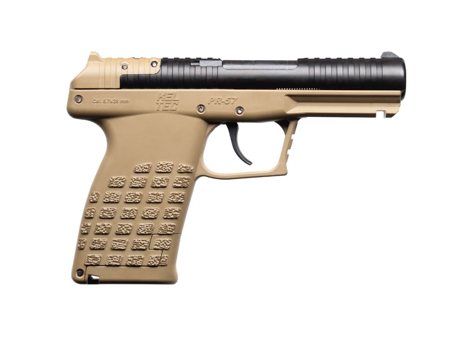 KELTEC PR57 5.7X28 PISTOL 4.64″BBL OPTIC READY, TAN, 20+1, 2-STRIPPER CLIPS