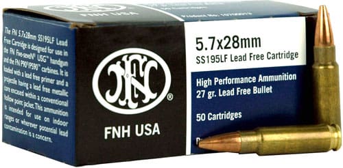 FN 5.7X28 27GR LEAD FREE JHP – SS195LF 50RD 40BX/CS