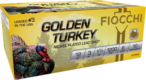 FIOCCHI GOLDEN TURKEY 12GA 3″ – 1-3/4OZ #6 10RD 10BX/CS