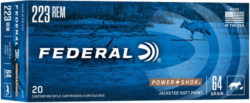 FEDERAL POWER-SHOK 223 REM – 64GR SP 20RD 10BX/CS