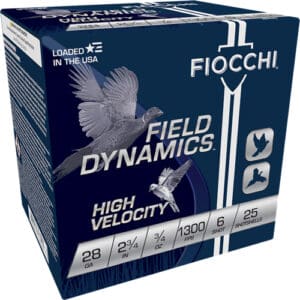 FIOCCHI 28GA 2.75" 3/4OZ #6 - 1300FPS 25RD 10BX/CS