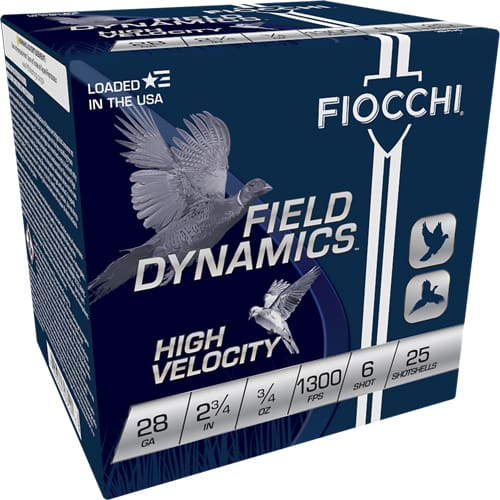 FIOCCHI 28GA 2.75″ 3/4OZ #6 – 1300FPS 25RD 10BX/CS