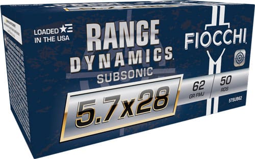 FIOCCHI 5.7X28 62GR SUBSONIC – FMJ 50RD 10BX/CS