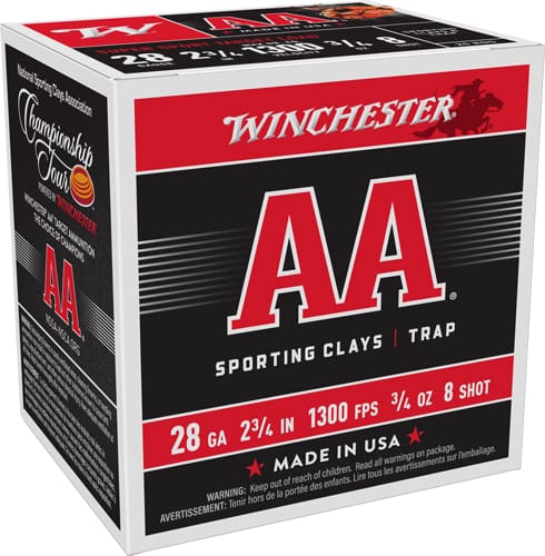 WINCHESTER AA 28GA 2.75″ 3/4OZ – #8 1300FPS 250RD CASE LOT