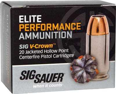 SIG AMMO 45ACP 200GR ELITE – V-CROWN 20RD 10BX/CS