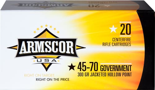 ARMSCOR 45-70 GOV 300GR JHP – 20RD 10BX/CS