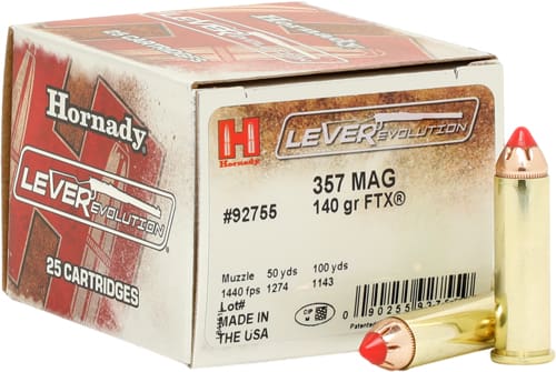 HORNADY LEVEREVOLUTION 357 MAG – 140GR FTX 25RD 10BX/CS