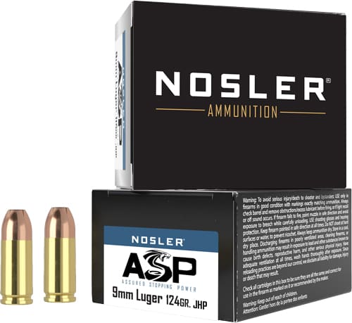 NOSLER 9MM 124GR ASP JHP – 20RD 10BX/CS