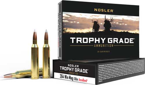 NOSLER TROPHY GRADE 264 WIN – MAG 130GR ACCUBOND 20RD 10BX/C
