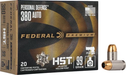 FEDERAL PREMIUM 380 ACP – 99GR HST JHP 20RD 10BX/CS