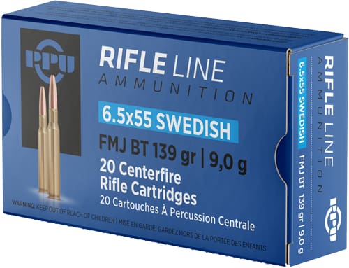 PPU 6.5X55 MAUSER 139GR FMJ – 20RD 10BX/CS
