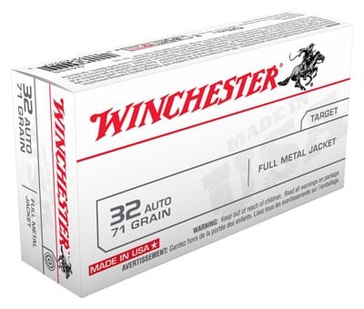 WINCHESTER USA 32 ACP 71GR – FMJ-RN 50RD 10BX/CS