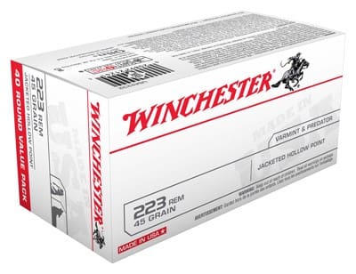WINCHESTER USA 223 REM 45GR – JHP 40RD 10BX/CS