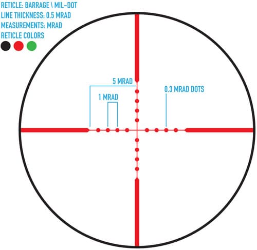 FIREFIELD BARRAGE 2.5-10X40 - RIFLESCOPE MIL-DOT W/RED LASER - Image 2