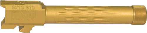 FAXON FITS GLOCK 19 BARREL 9MM – FLAME FLUTED THREADED TIN