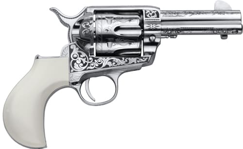 CIMARRON HUCKLEBERRY 45LC – 3.5″ NICKEL ENGRAVED B-HEAD