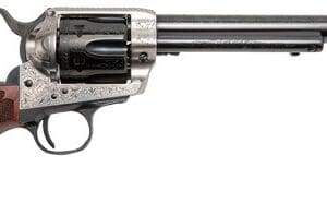 CIMARRON FRONTIER 45LC PW FS - 7.5" ENGRAVED SILVER/BL WAL