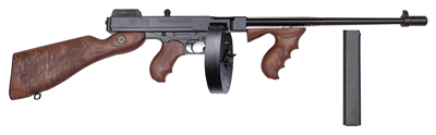 THOMPSON 1927A1 45ACP CARBINE – W/100 ROUND DRUM & 20RND. MAG.