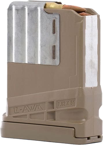 LANCER MAGAZINE L7AWM SR-25 – 7.62X51 5RD OPAQUE FDE GEN 2
