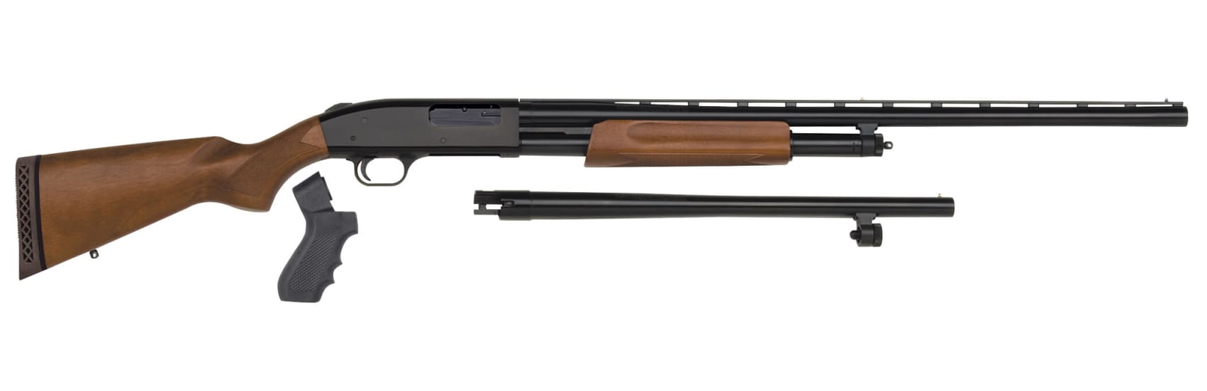 MOSSBERG 500 COMBO 12G 18.5″/28″ WOOD W/ PSTL GRP 5RD