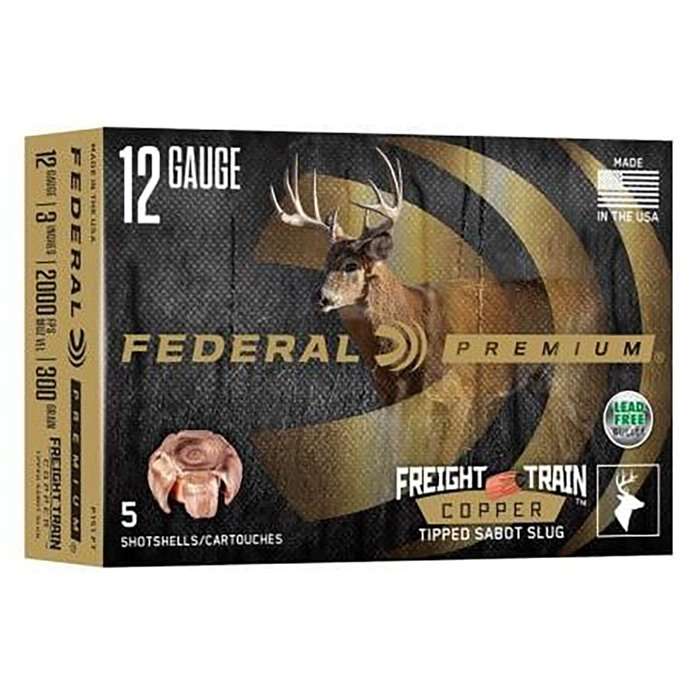 FEDERAL 12GA 3″  300GR FREIGHT TRAIN COPPER SABOT SLUG 5 RD/BX 10 BX/CS
