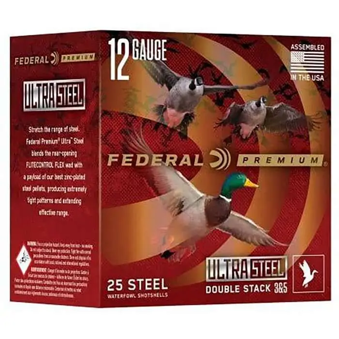 FEDERAL 12GA 3” 1 1/4OZ BB & 2 1450 FPS "ULTRA STEEL" 25 RD/BX 10 BX/CS - Image 2