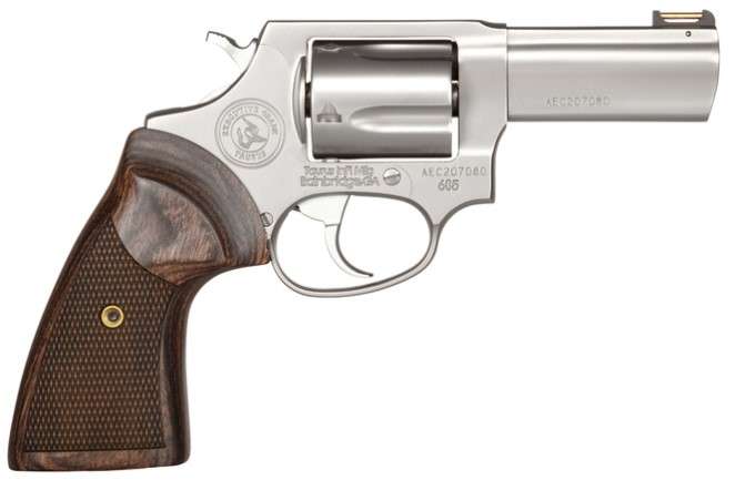 TAURUS 605 EXECUTIVE REVOLVER 357MAG 3″ STS/WOOD GRIP 7RD